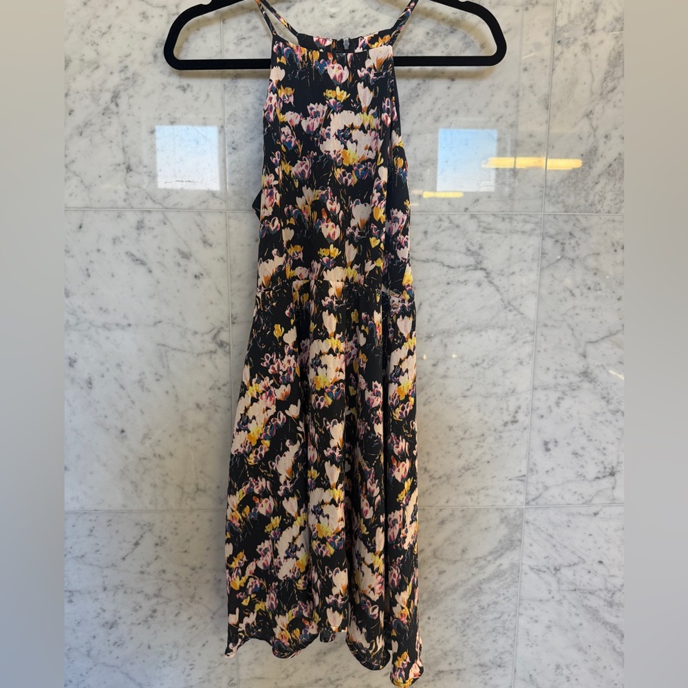 floral mini dress sleeveless navy pink blue aqua Bloomingdale’s